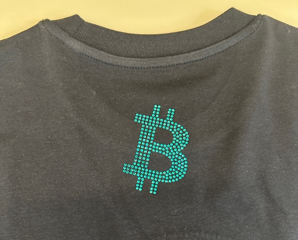 Exclusive Bitcoin T-Shirt with rhinestones